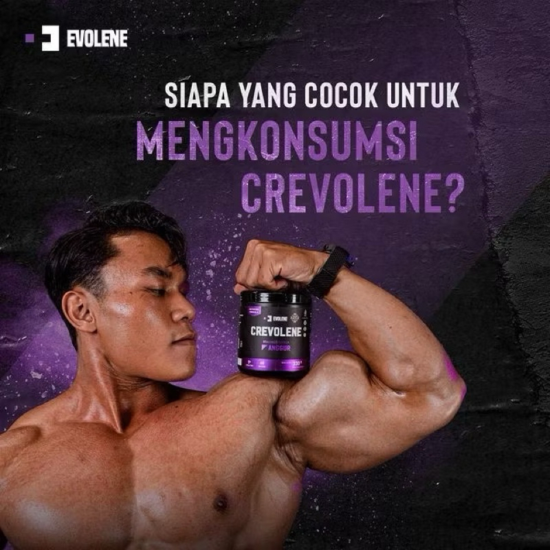 Crevolene Creatine Evolene Creapure Rasa Anggur 165 gram Original BPOM HALAL Evolen Evoline Evolin C