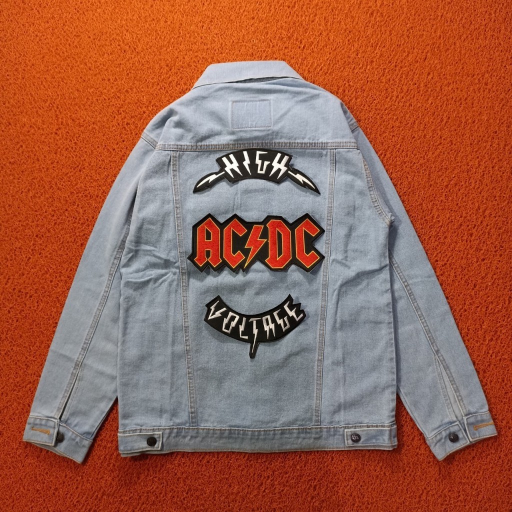 Patch ACDC backpatch bordir emblem bordir aksesoris jahit emblem punggung iron patch patch musik acd