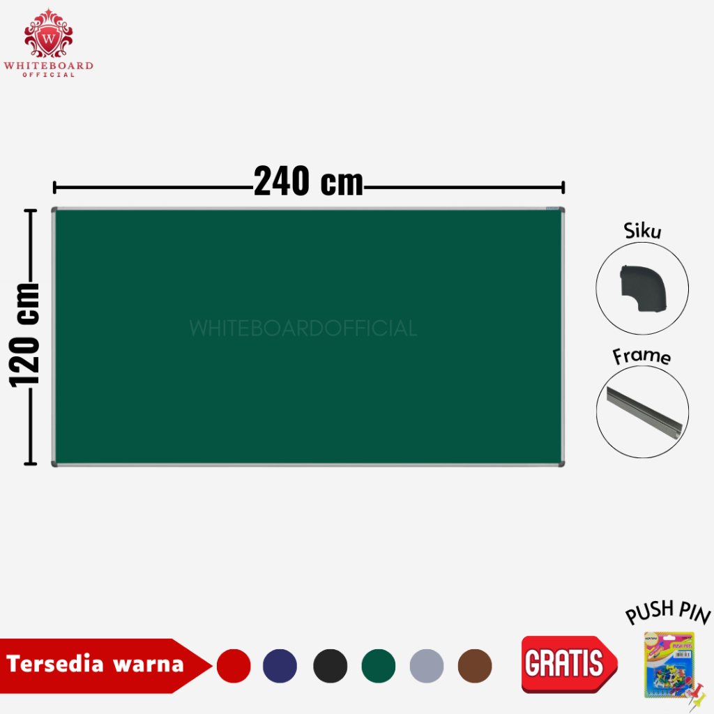 

SAKANA Softboard Bludru Gantung 120x240cm / Cork Board / Pin Board / Papan Mading / Papan Pengumuman