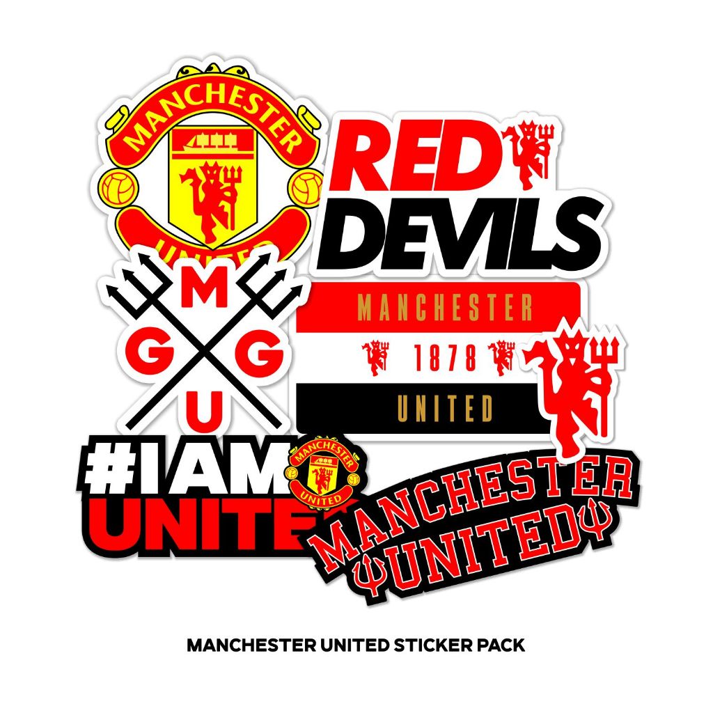 

Stiker Pack Manchester United Sticker Klub Bola MU Bahan Vinyl Glossy Laminasi Anti Air Stiker Helm