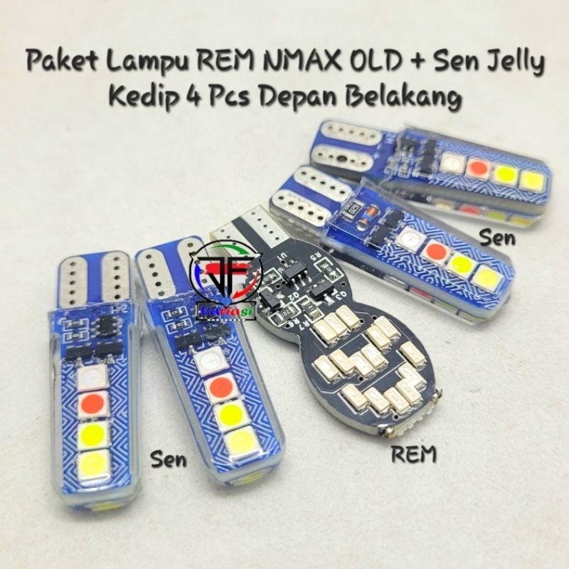 Lampu REM NMAX Paket Lampu Rem dan Lampu Sen Jelly Kedip Universal Soket T10 untuk Motor NMAX OLD 20