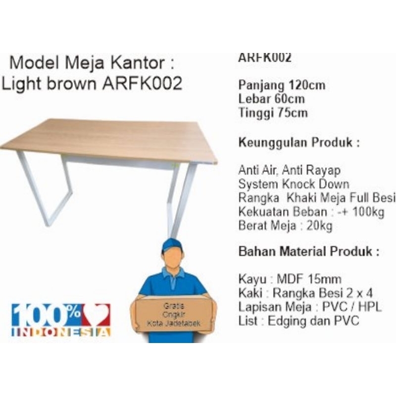 Meja Kantor / Meja Kerja  / Meja Minimalis 120x60x75