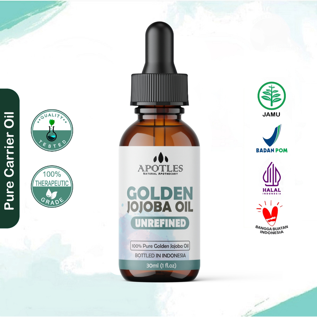 Organic Golden Jojoba Oil - Minyak Jojoba Murni Cold Pressed 30ml