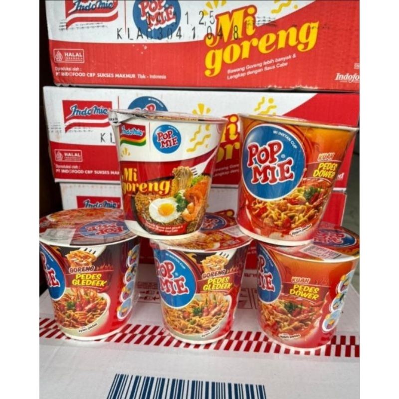 1 dus pop mie goreng/pop mie kuah pedas dower