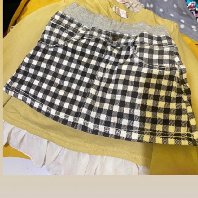 rok pendek motif kotak kotak anak 1 - 2 tahun