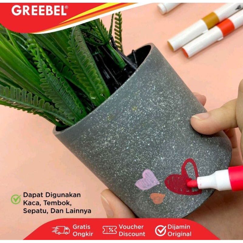 

GREEBEL ACRYLIC MARKER PERMANENT COLOR SET 12 18 24 36 48 SPIDOL AKRILIK WARNA PERMANEN