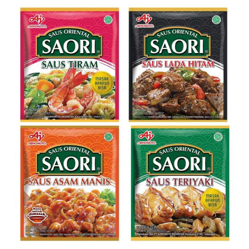 

Saori Saus Tiram / Bulgogi / Teriyaki / Lada Hitam / Mentega / Asam Manis