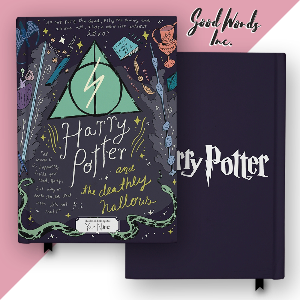 

Notebook Harry Potter Deathly Hallows Hogwarts Buku Tulis Hardcover Jurnal Custom Nama