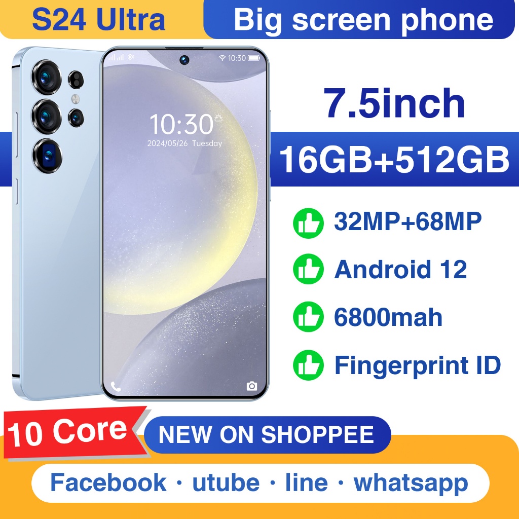 [Garansi GRATIS]SAMSUNG Galaxy S24Ultra 7.5 inch 6800mAh RAM 16GB+ROM 512GB Android 12 Kamera HD 32M