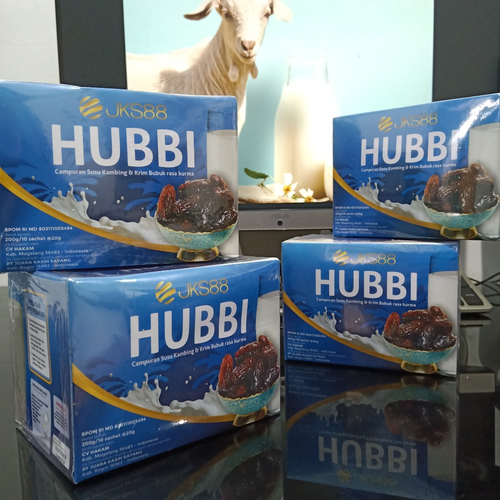 

1 Box Isi 10 Sachet Jks88 Hubbi Campuran Susu Kambing / Krim Bubu Rasa Kurma Bpom