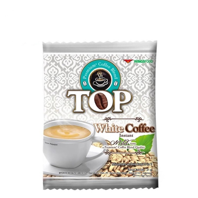 

TOP WHITE COFFEE SACHET 21gr KOPI INSTANT 3 IN 1