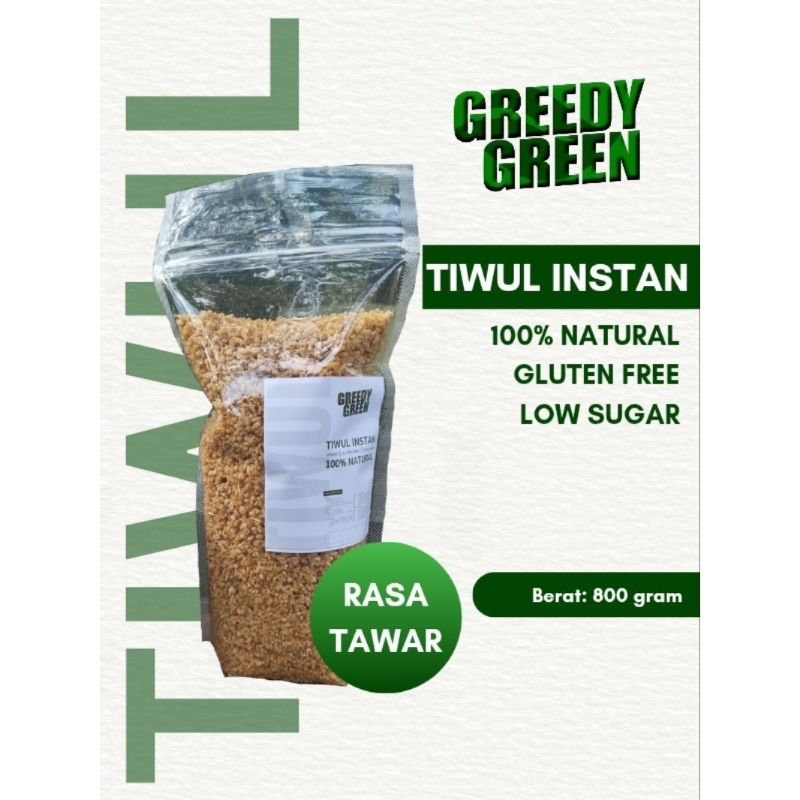 

Tiwul Instan/Oyek Instan GREEEDYGREEN Rasa Tawar Berat 800gram