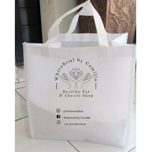 Tas Spunbond Dus Kue Besar Free Sablon 1 Warna/Tas Box Spunbond kotak 42x30x20 goodie bag