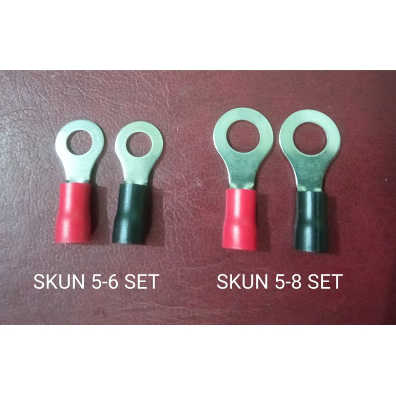 SKUN KABEL RING BULAT BENTUK O SEPASANG MERAH HITAM