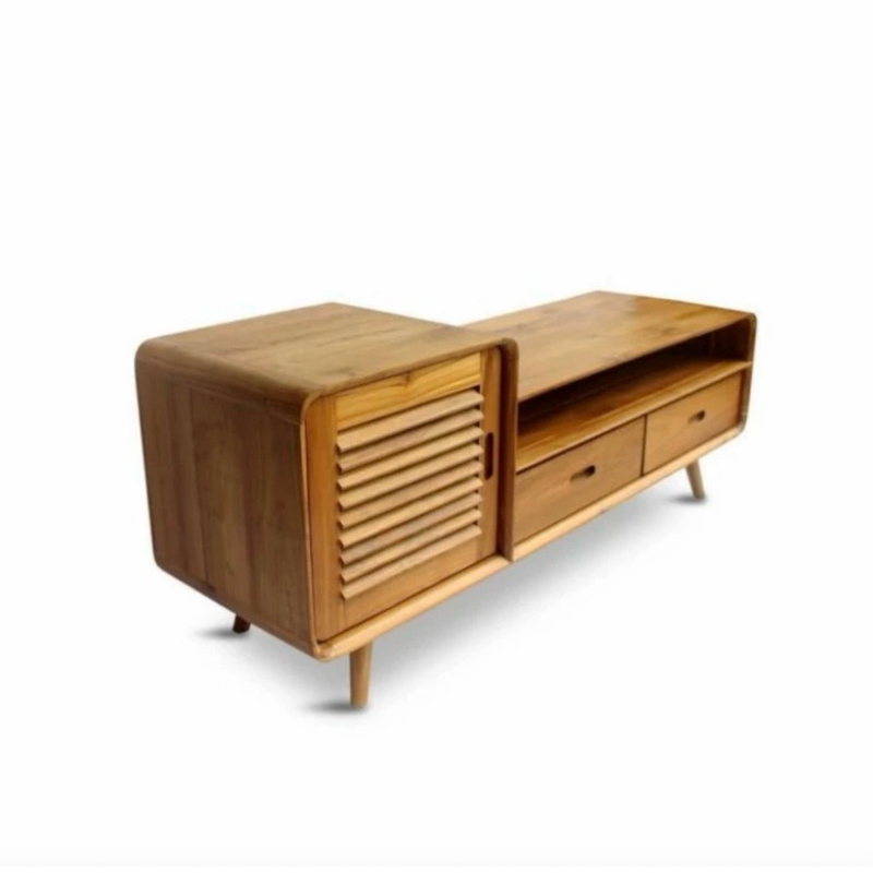 MEJA TV 150 CM MINIMALIS KAYU JATI