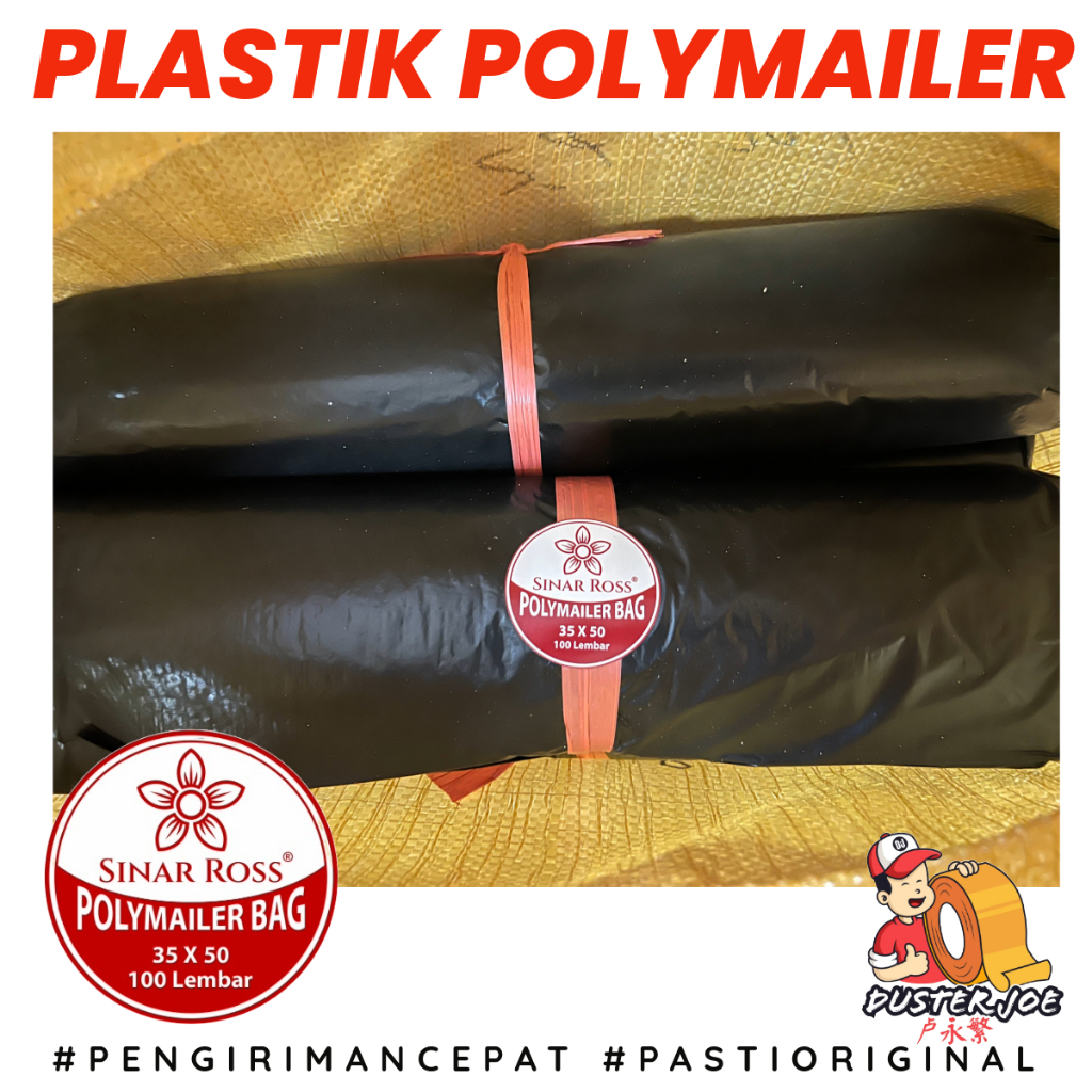 

H7Y Polymailer 35x50 Sinar Ross Isi 100 Plastik Packing Hitam Per 1 Ikat