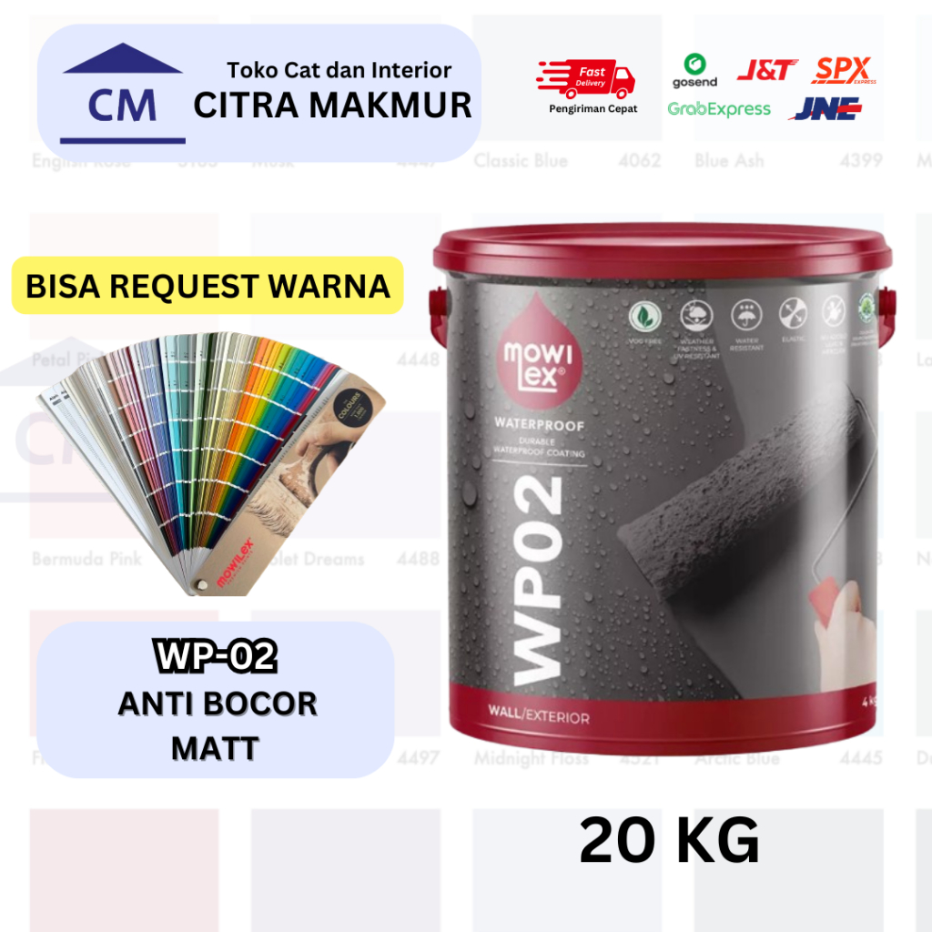 MOWILEX WATERPROOF WP02 - 20 Kg ( Bisa Request dan Custom Warna ) Cat Anti Bocor Mowilex