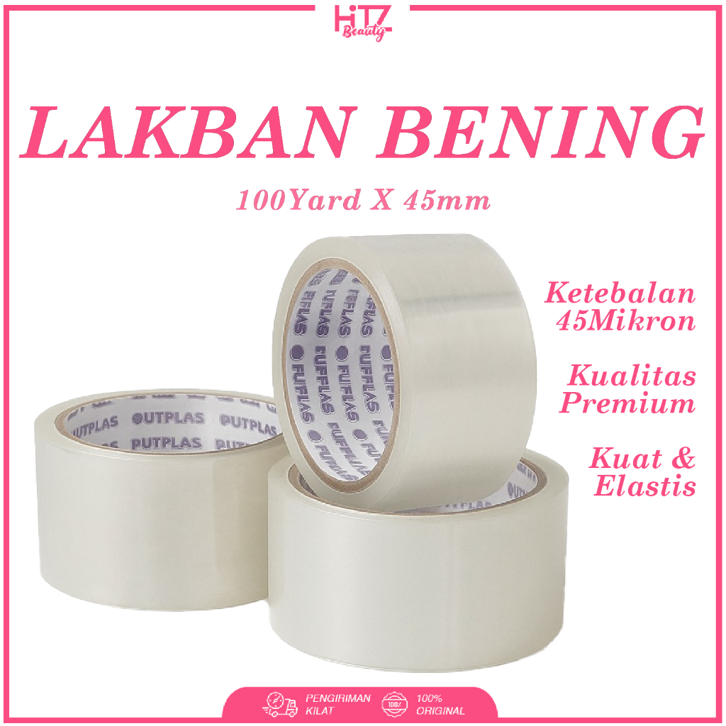 

LAKBAN BENING 100 Yard ISOLASI SELOTIP Cortape Tebal Clear Tape 45 mm Daya Lengket Kuat Lakban Coklat Fragile Plastik OPP Polymailer Paket Baju Fashion Grosir Satuan Murah