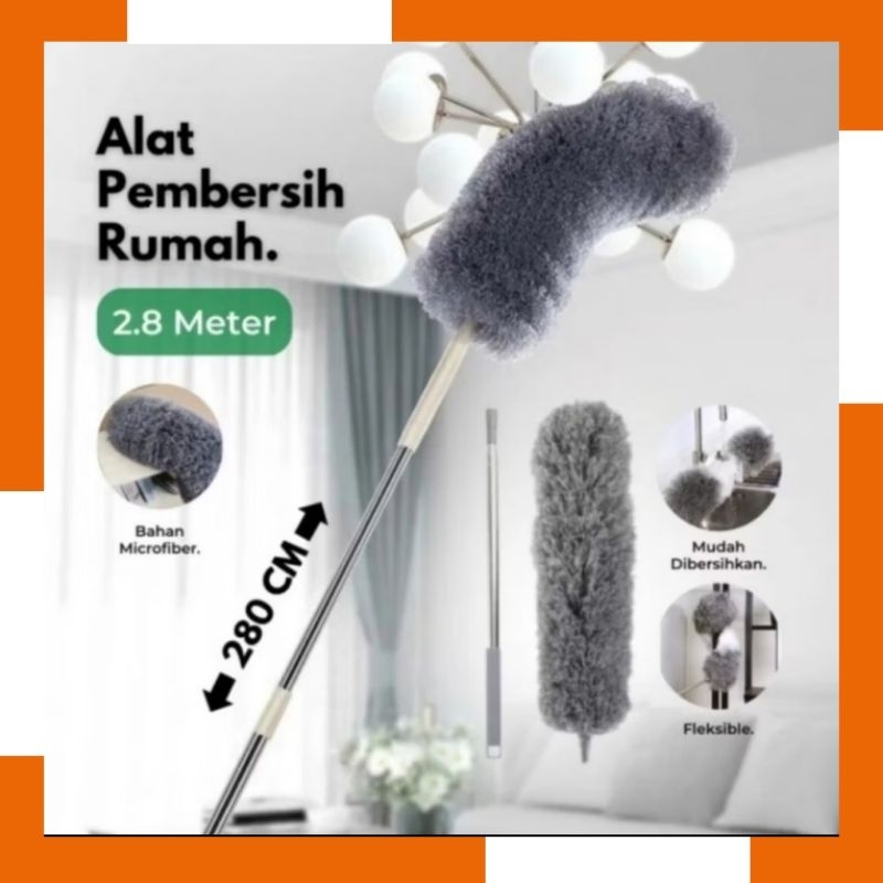 Kemoceng Teleskopik Microfiber/ Kemoceng Tongkat Lipat/ Kemoceng Panjang Microfiber