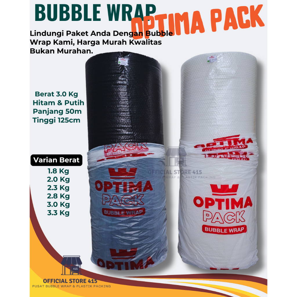 

Kami Menyediakan Bubble Wrap OPTIMA PACK Ukuran 125cm x 50meter