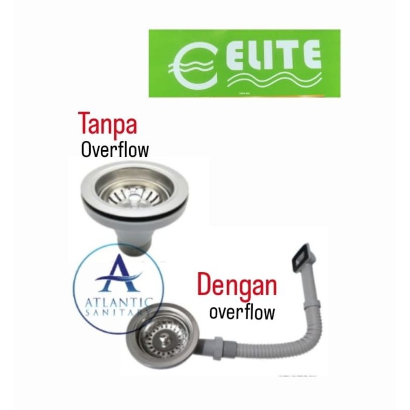 Afur bak cuci piring overflow merk ELITE ori / afur sink overflow elite - pakai overflow