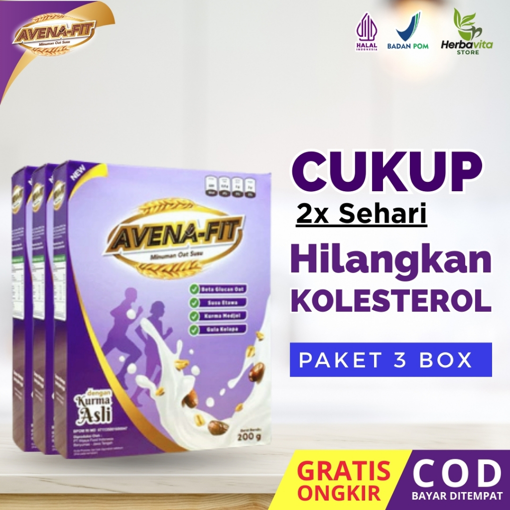 

Avenafit Susu Oat 3 Box untuk Menurunkan Kolesterol Jahat 100% Original BPOM