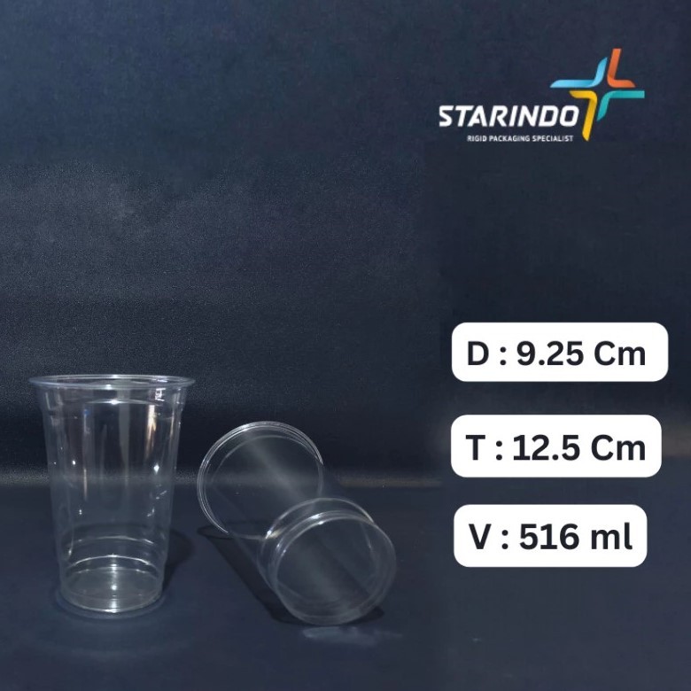 starindo 16 pet tebal bening pet 16 oz gelas starindo