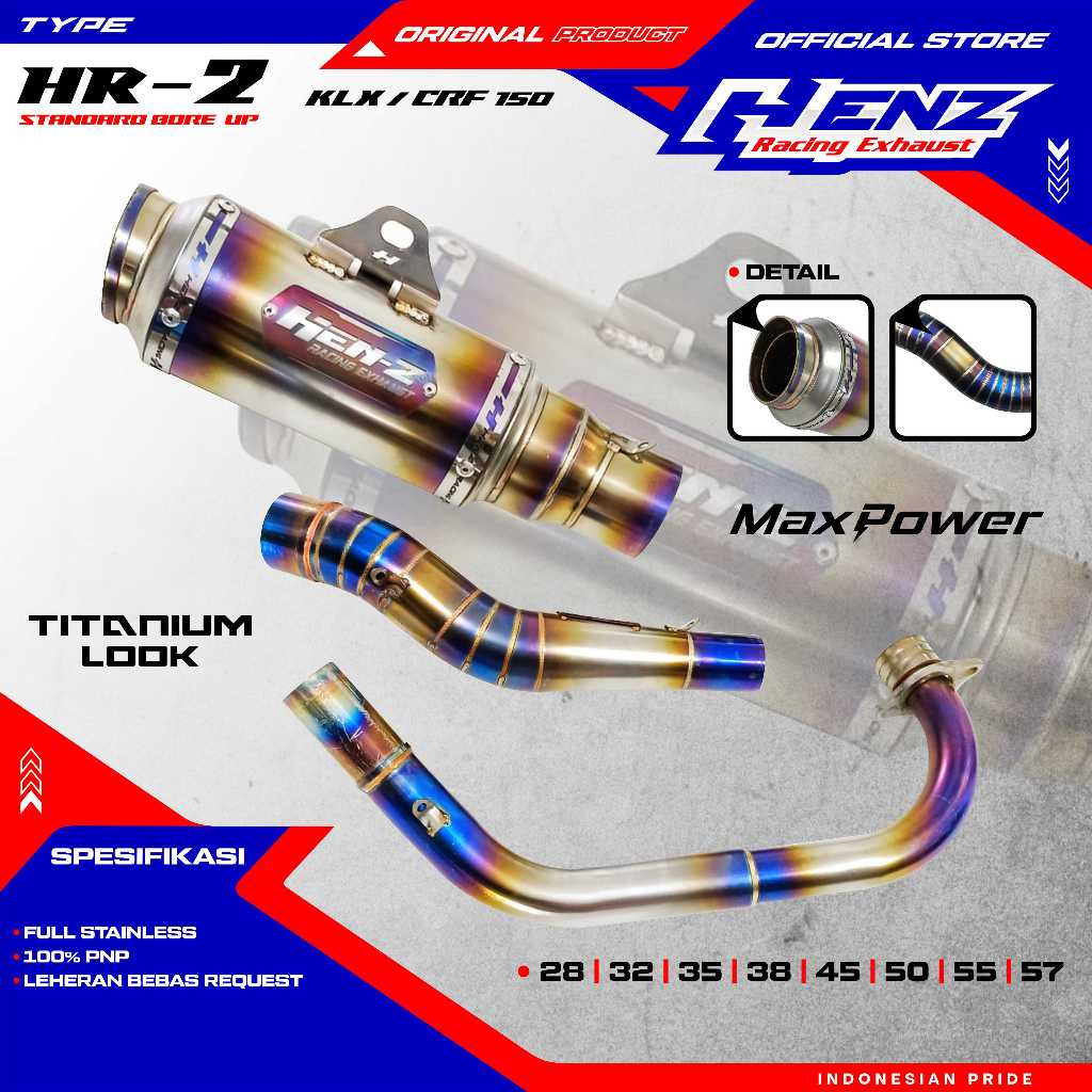 Knalpot Crf,Klx titanium look Henz Racing Exhaust