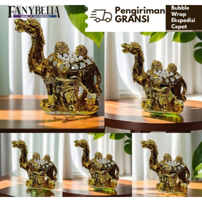 Pajangan Meja Emas Unta Gold Import Hiasan Dekorasi Hiasan Mempercantik Rumah