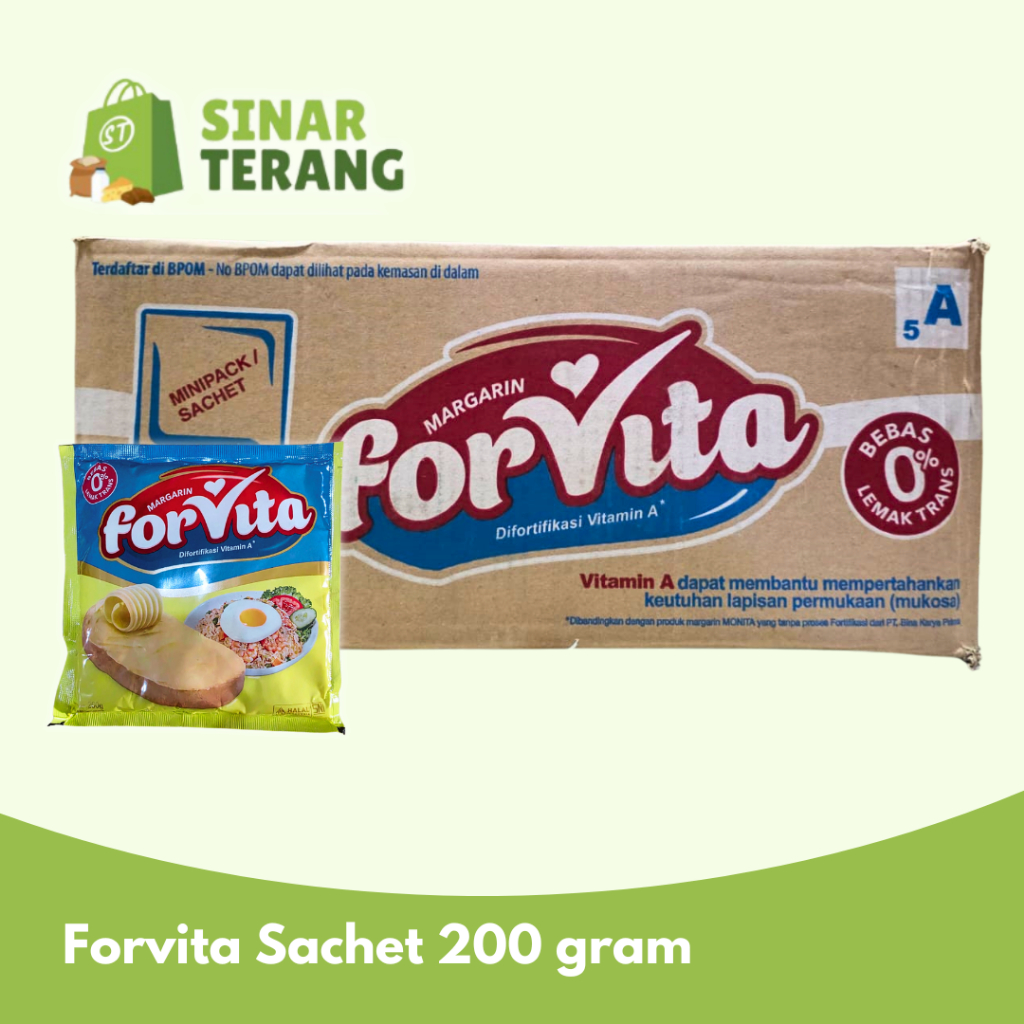 

1 karton Margarine / Mentega Sachet Forvita 200gr isi 60 sachet