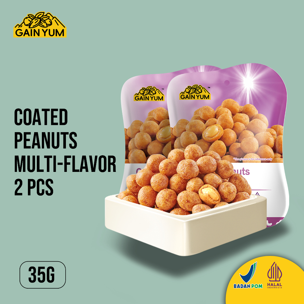 

NEW Gain Yum Snack - Coated Peanuts Multi-flavor 35Gx2