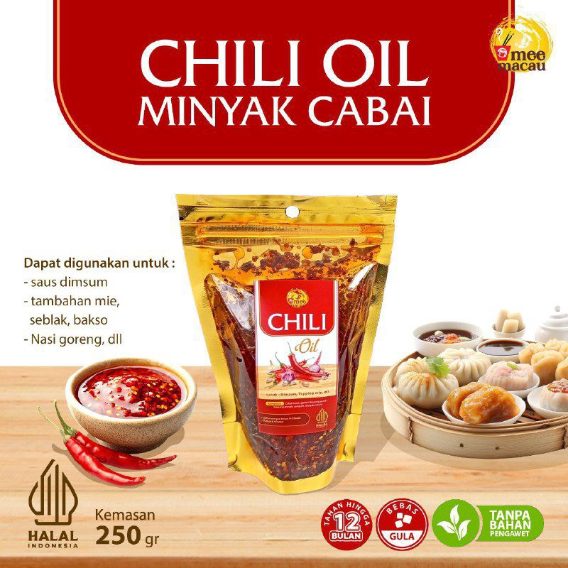 

Chili Oil 250 gram Minyak Cabai Halal MUI 250 gram Berat Asli untuk Dimsum Ramen Lamien Mie Bakso Baso Bakso Garlic Chili Oil Termurah Produsen Langsung Minyak Cabai Pedas Ekonomis Chili Oil Premium