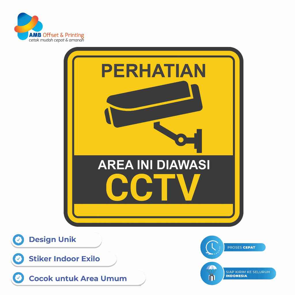 

Print Exilo Stiker Indoor / Stiker CCTV / Stiker Kawasan CCTV / Stiker Area CCTV