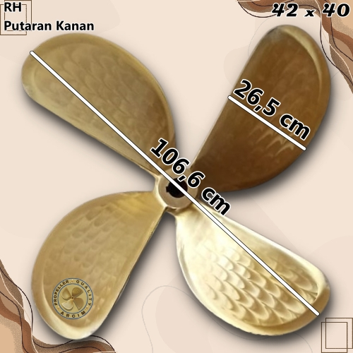 Baling baling kapal ukuran 42 x 40 mesin gearbox 4 daun Arcim Propeller