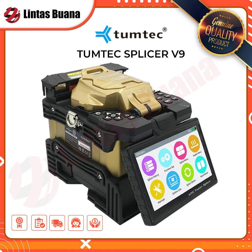 Tumtec Splicer V9 Alat Penyambung Fiber Optik FTTH Fusion Splicer Tumtec V-9