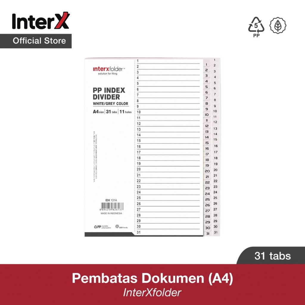

InterX Folder Index Divider A4/1-31