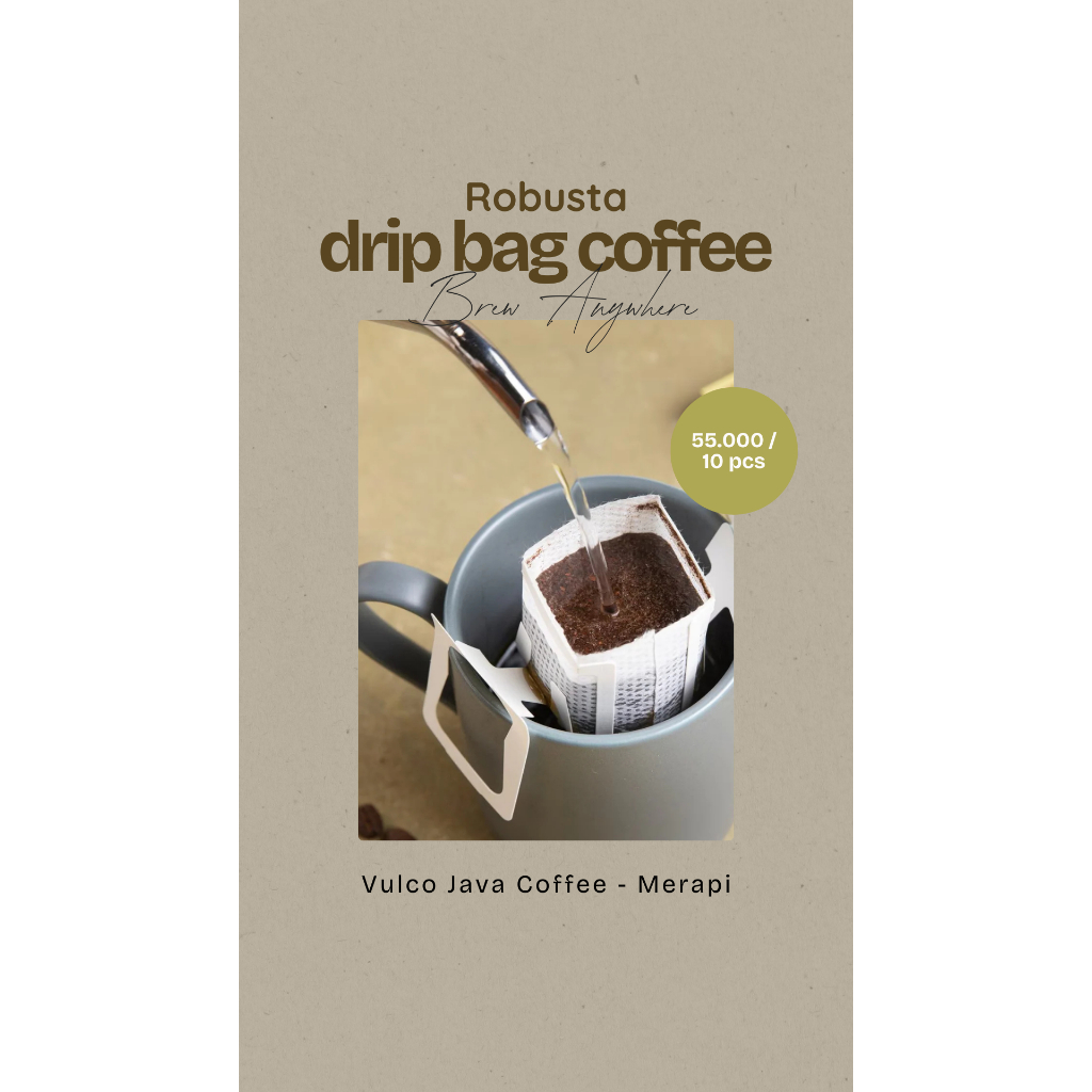 

Drip Bag Vulco Java Coffee Merapi Robusta Filter Easy Drink