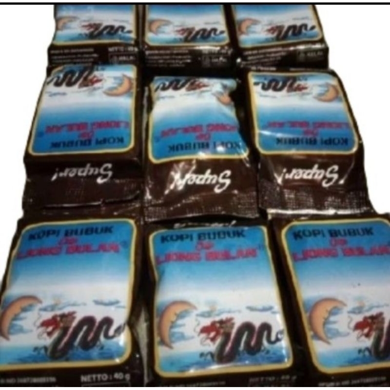 

KOPI LIONG BUBUK SUPER 40g 1 pak isi 10 pcs liong bulan mantap