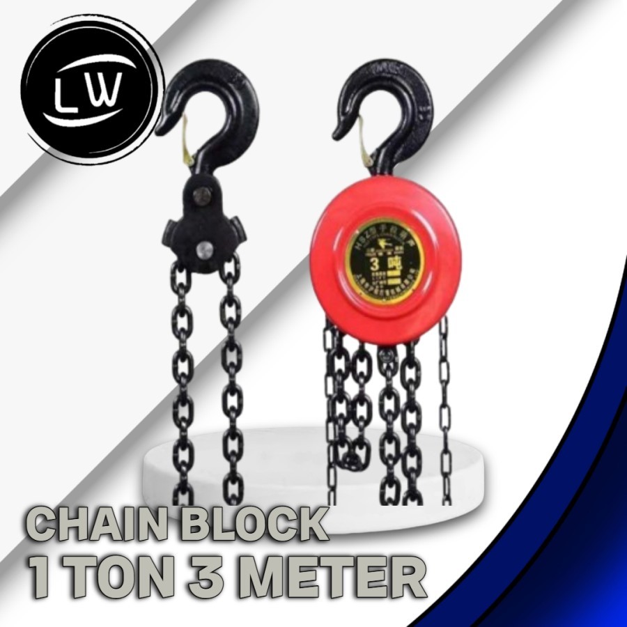 CHAIN BLOCK 1 TON 3 METER / CHAIN HOIST KATROL KEREKAN GANTUNG MANUAL 1 TON 3 METER