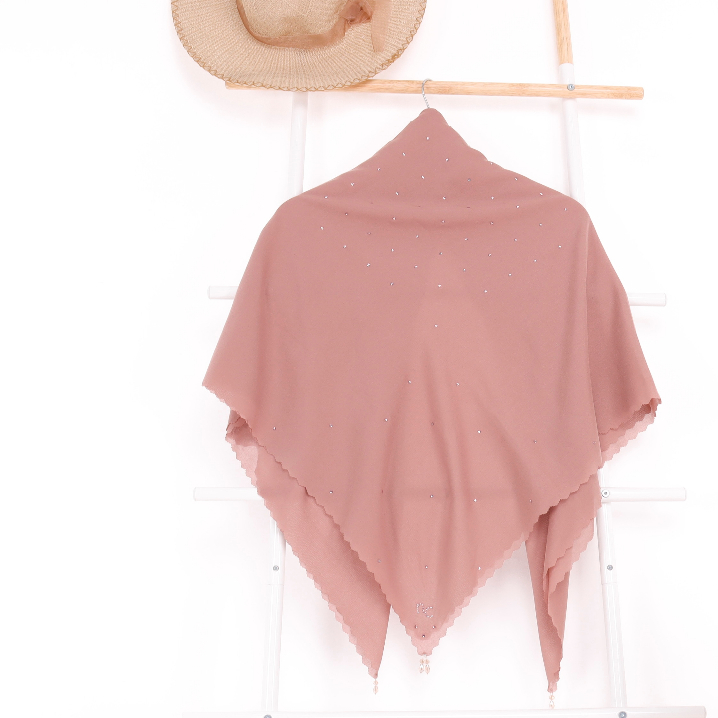 Neoma Scarf Voal Tassel Crystal Premium