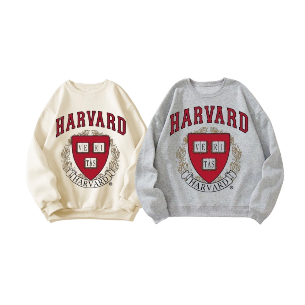 Sweater Crewneck Wanita Oversize Premium Artikel Harvard