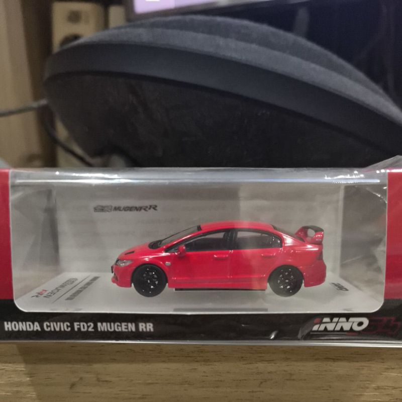 Diecast Inno64 Honda Civic FD FD2 Mugen RR Merah