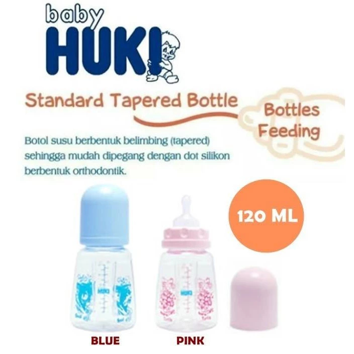 Botol Susu Bayi Huki Stardard Tapered Dot Orthodontic (Dot Gepeng)