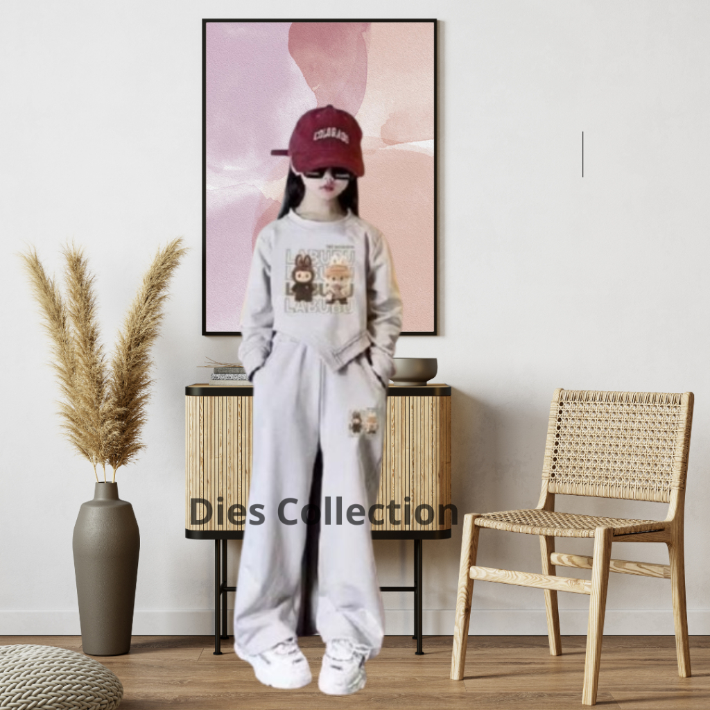 Setelan Anak Jogger Pans Import Kartun Labubu Viral Set Jogger Import Terbaru Untuk Usia 5-14 Tahun