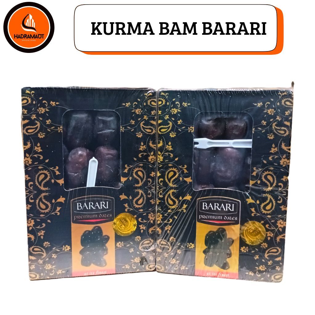 

KURMA BAM BARARI 650gr Kemasan Dus Cantik Premium Mazafati Khas Iran Madina Black Diamond Samira