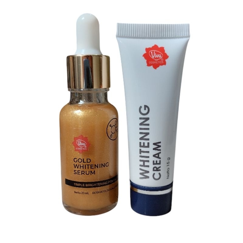 Viva Paket Flek Hitam Bekas Jerawat | Viva Whitening Cream | Gold Whitening Serum