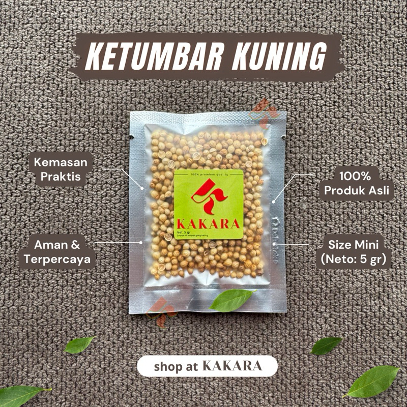 

KAKARA - Ketumbar Kuning 5 gram bumbu dapur rempah mini kemasan sachet
