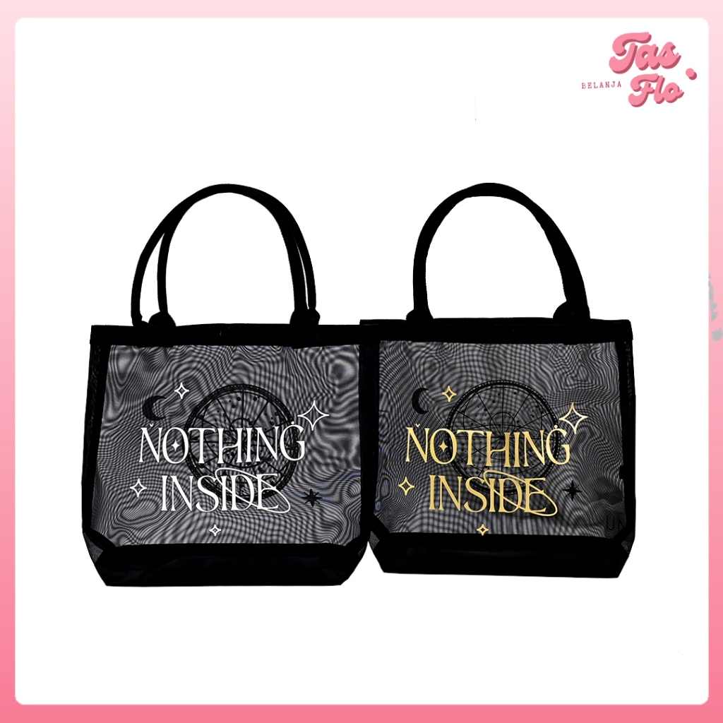 Tas Jaring Nylon / Tas Jinjing / Tas Causal / Tas Kuliah / Transparan / Top Handle Bag Wanita