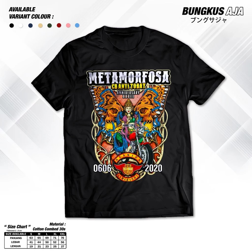Kaos Honda CB Metamorfosa Anti Tobat Anniversary XXIII Nganjuk Tshirt Racing Herex Baju Distro Cotto