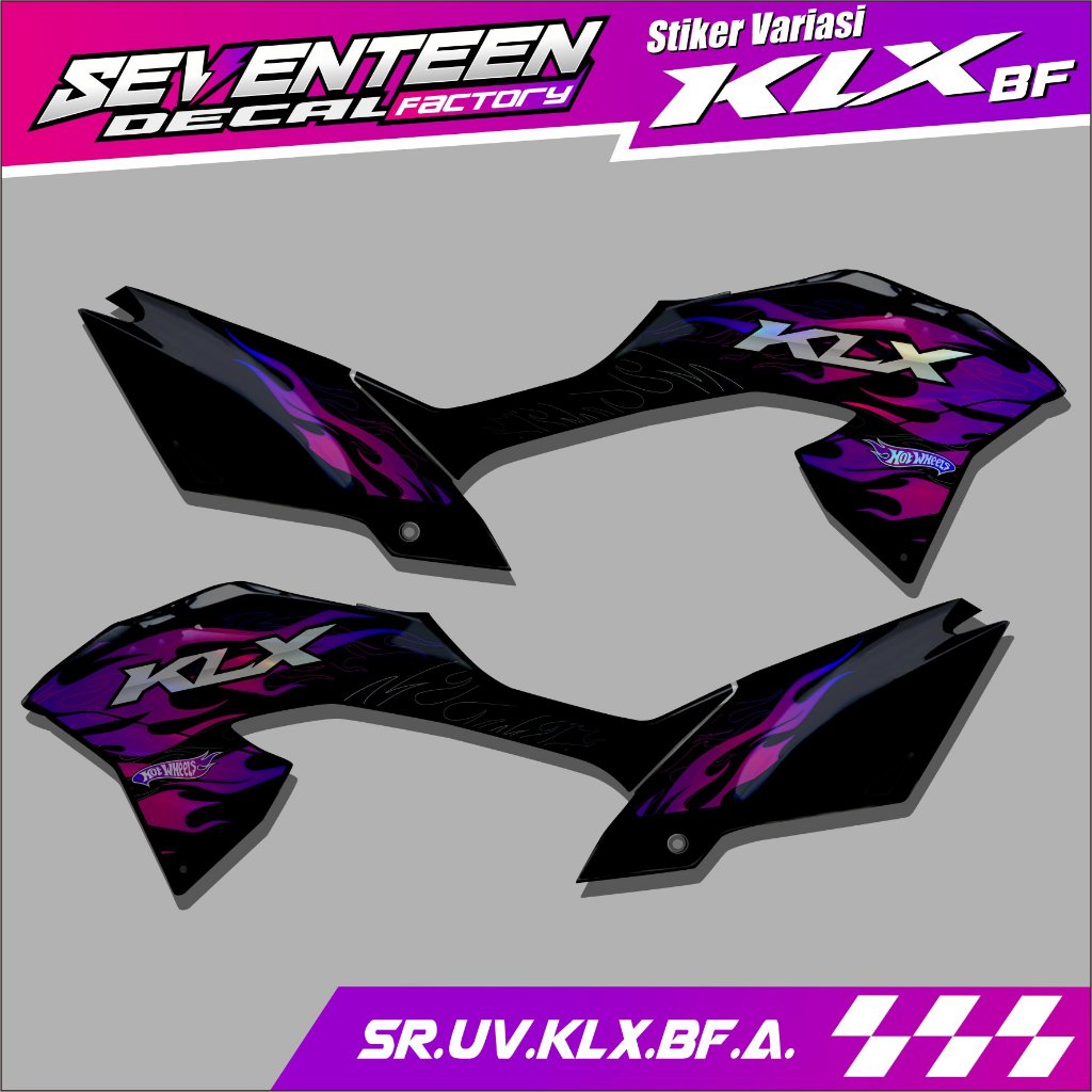 Striping motor KLX bf lis stiker variasi motor KLX bf bahan vinyl dan transparan